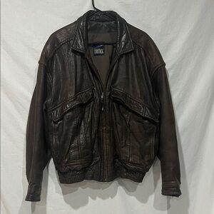 Cool Classic Brown Leather Bomber Jacket Men’s